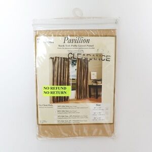 New Pavillion Lined Back Tab Window Panel Curtain Gold 40 x 84 in classic luxury